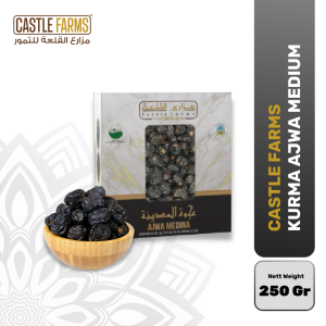 Kurma Ajwa 250 gr Organic Medium Castle Farms Kurma Nabi Asli Madinah High Quality