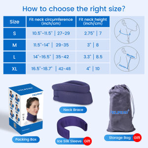 VELPEAU Neck Support Comfort Neck Brace Soft Foam Cervical Collar Relieves Pain & Pressure in Spine Wraps Aligns Stabilizes Vertebrae For Sleep & Work