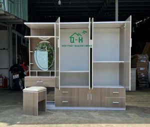 TỦ NHỰA ĐÀI LOAN LIỀN BÀN TRANG ĐIỂM 4 CÁNH 4 HỘC KÉO HCM