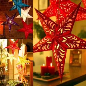 BINLU 3D Christmas Star Parol Lantern Pampanga Big with lightsPaper Star Lantern Lights for Christmas TreeLanterns Decoration Outdoor & Christmas LightsColorful Star Lantern for Christmas DecorChristmas Lanterns with LightChristmas Lanterns Parol