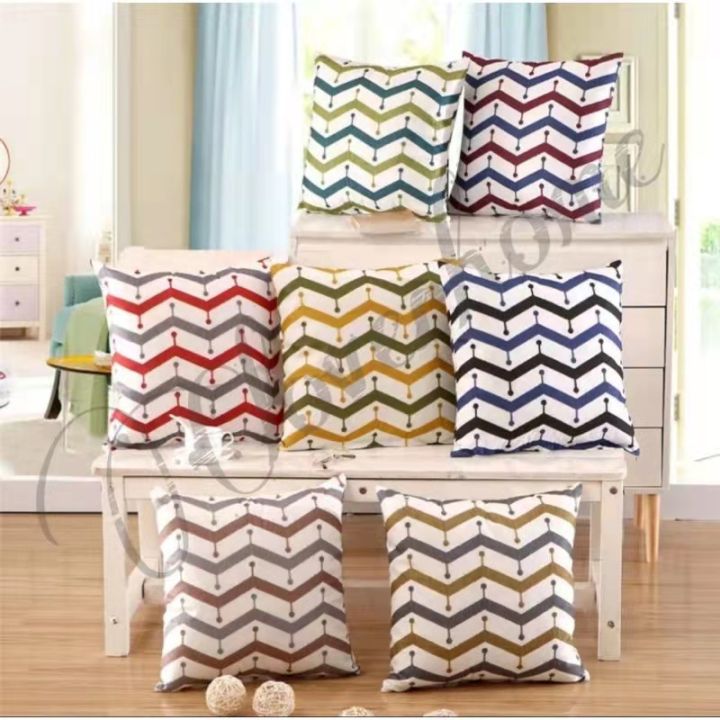 Pair Throw Pillow Case Cotton Fabric With Zipper 18*18inches Standard Size  Lazada PH