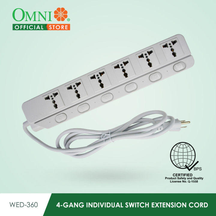 OMNI 6-Gang Individual Switch Extension Cord - WED-360-PK