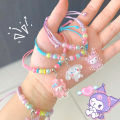 Santio Cute Handmade Beaded Cinnamoroll Hello Kitty Multi Color Adjustable Jewelry Bracelet Suitable for Men and Women. 