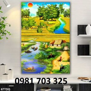 Tranh gạch đồng quê đẹp cao cấp