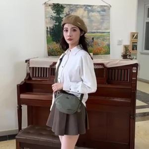 Lightweight Double-Layer Shell Bag Sling Bag With Net Pocket Women Leisure Outdoor Waterproof Phone Bag Shoulder Bag