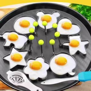 Creative stainless steel egg fryer heart-shaped egg frying mold heart-shaped model egg ring fried egg steamed lotus bag grinding tool