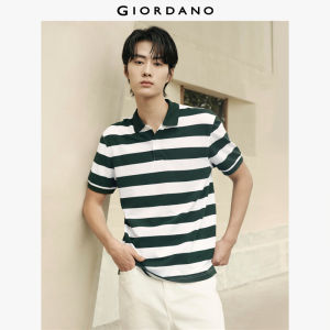 Giordano Men 100% Cotton short sleeve stripe polo shirt Free Shipping 01015515