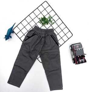 Celana panjang anak laki laki chino slim fit 1-13 tahun katun twill stretch hitam terlaris