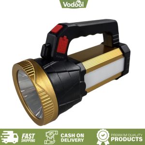 [VSC] Outdoor Waterproof USB Rechargeable Spotlight 3 Modes & Side Light Portable Work Light Powerful Handheld Lantern for Outdoor Emergency Camping Hiking