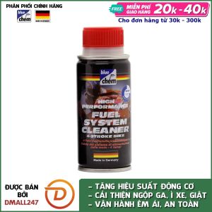 Phụ gia vệ sinh buồng đốt xe máy Bluechem Fuel System Cleaner Bluechem 33027E 50ml – Phù hợp cho xe dùng xăng E10 Vệ sinh hệ thống xăng làm sạch kim phun hỗ trợ tiết kiệm nhiên liệu