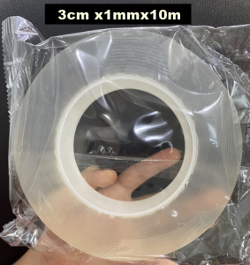 Băng Keo 2 Mặt  Bản 3cm x 2mm cuộn băng keo 2 mặt trong suốt chất liệu silicon Nano siêu dính [ hàng loại 1]