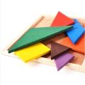 【Johor Stock】Wooden Triangle Jigsaw Puzzle 7 Piece Square Solid Wood Brain Teaser Wooden Puzzle. 