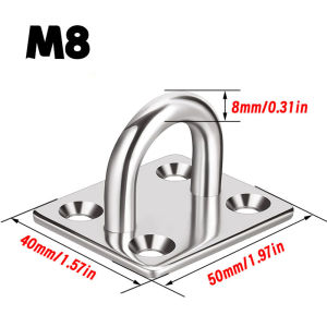 【Super low price】304 Stainless Steel Square Hook Gasket Hook Ceiling U-Shaped Heavy-Duty Hook Yoga Hammock Bracket Tool