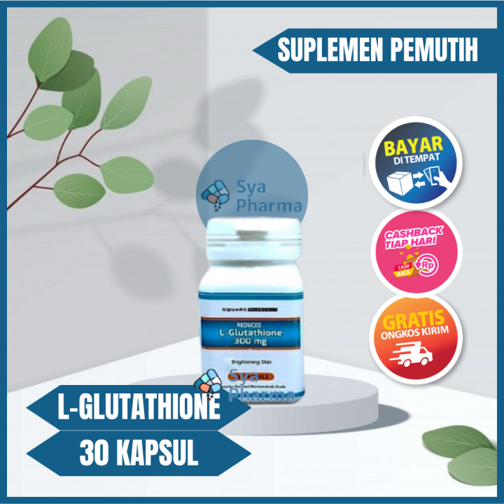 Reduced L-Glutathione 300mg Suplemen Pemutih Kulit Wajah dan Badan 30  Kapsul