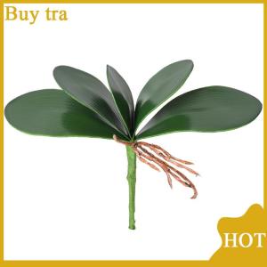 [Buytra] Orchid Leaves Artificial Phalaenopsis Stems Leaf Faux Cymbidium Flower Foliage Green Real Touch Latex Bulk Home Decor