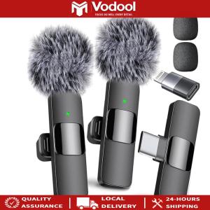 【Free Shipping】 Dual Function Wireless Lavalier Microphone Noise Cancelling Portable Audio Recorder for Vlogging and Event Recording
