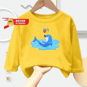 Pakaian atasan anak Laki-Laki/Perempuan usia 1-12 tahun Dolphin
