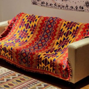 Thảm Vintage Thảm Thổ Cẩm Họa Tiết 1m8x2m3 1m3x1m8 Nhập Khẩu Khăn phủ sofa trải bàn trang trí nhà cửa background chụp ảnh Thảm picnic