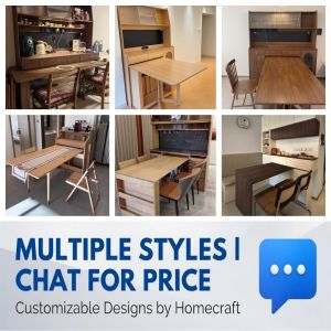 Sideboard with Integrated Foldable Table Smart Storage Cabinet Custom Dining Set BTO Condo HDB Kitchen Living Room Furniture