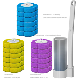 Bộ vệ sinh phòng tắm dùng một lần 18 đầu bàn chải thay thế 3 mùi hương tươi mát có thể tạo khuôn cho các khu vực khó tiếp cận vệ sinh