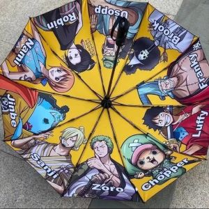 COD New Umbrella Automatic Sunny Umbrella Anti-ultraviolet Folding Umbrella Men Women UV Design One Piece Anime Cartoon Sun Umbrella Automatic Folding UV Umbrellas Luffy Zoro 10 Strands Umbrella Sunshade Rain Gear