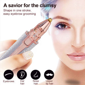 Hair Removal Epilator Shaver 2-in-1 Double Head Painless Electric Trimmer for Women Face Bikini Leg Underarm