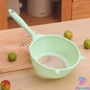 Auzak Rice Washing Spoon Plastic Fruit Vegetable Drain Basket Soy Milk Filter Kitchen Colander 1Pcs