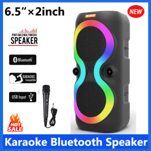 6.5"*2 speakers Bluetooth with microphone wireless karaoke party stereo HIFI audio RGB lighting subwoofer 2 speaker design radio with microphone
