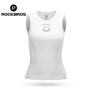 ROCKBROS Cycling Jersey Breathable Quick Drying Female Sporting Vest Reflective Sweat Absorption Sleeveless Bicycle Clothing For Women