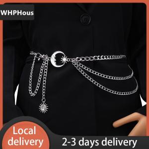 [COD] WHPHous Ship within 24 hours 1Pc Women Waist Chain Belt for Dress Skirt Belts with Moon Star Waistbands   Ladies Clothing Chain Accessories