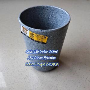 Gelas Ulir Datar 260 ml Melamine - Golden Dragon B2303A
