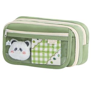 MKEB With Front Pocket Panda Pencil Cases Large Capacity Multifunctional Stationery Storage Bag Cosmetics Bag Creative Cartoon Pencil Case School Supplies