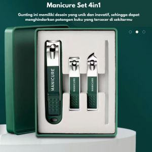 Gunting Kuku Set 4in1 Dengan Desain Anti Berceceran