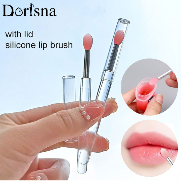 Dorisna Silicone Lip Brush with Shell Portable Lips Makeup Brushes ...