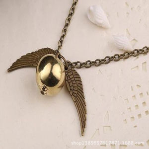 YF Harry Potter the Deathly Hallows snitch gold necklace Pendant key ring FY