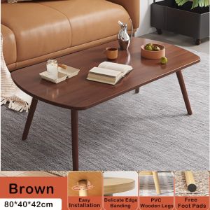 Simple modern living room tea table simple multi-functional center table Oval Living Room table solid wood table