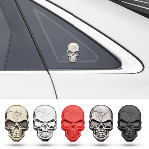 Personalized devil knight skull car sticker car logo modified three-dimensional side label body scratches decorative sticker metal car sticker