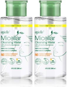 Epielle Micellar Cleansing Water Makeup Remover for All Skin Types Gently Cleanses Skin 8 Fl Oz (1 Pack) Ideal for Beauty Gifts Spa Days Gift Sets Korean Skincare