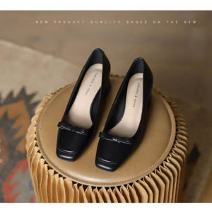 Free Shipping 2026 Autumn New Versatile Shallow Bow High Heels Retro Chunky Heel WomenS Shoes Square Toe Single Shoes