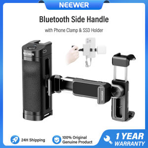 NEEWER PA028E Bluetooth Side Handle with Phone Clamp & SSD Holder Video Stabilizers for iPhone Samsung Android Smartphone