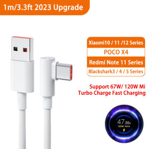 120W Fast Charger Cable for Type-C Cable Type C 6A USB Cable Fast Charger Super Fast Charge Right Angle Usb-C Cabel