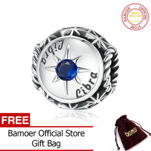 BAMOER Vòng Tay Bạc Chính Hãng Cho Nữ Hạt Bạch Dương Sáng Bóng Bằng Sterling 925 Hạt Charm Kim Loại Để Tự Làm Trang Sức Hạt SCC1725