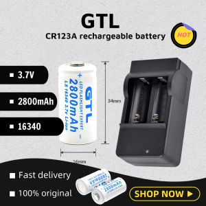 【Manila In-Stock Inventory】GTL original 3.7V 2800mAh16340 Battery CR123A Rechargeable Batteries Lithium Li-ion Laser Pen Batter With charger