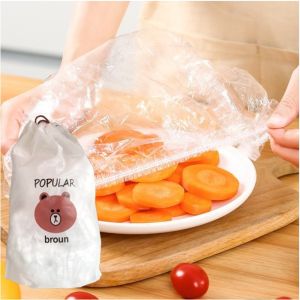 Set 100 Màng Bọc Thực Phẩm Đựng Trong Túi Hình Gấu