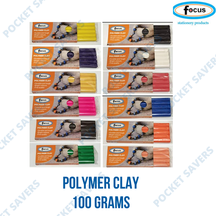 FOCUS Polymer Clay 100 grams (Oven-Bake Clay, Various Colors)