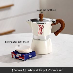 Bincoo ấm moka Bình đựng cà phê van đơn nhỏ khai thác máy Máy xay cà phê Bộ Bếp điện 3/6 người