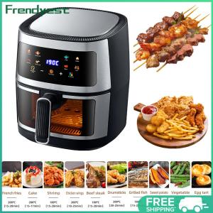 COD [Free Shipping] 5L Stainless Steel Multi-Function Air Fryer Timer & Temperature Control Large Capacity Household Air Fryer with Touch Screen for Home