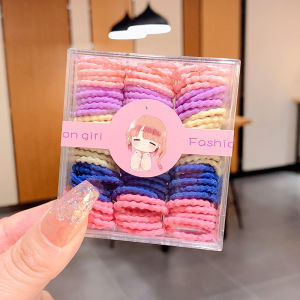 Zy Fashion 90pcs/set Korean Style Candy Color Hair Rope for Kids High Stretch Hair Tie Fashion Girl Scrunchies