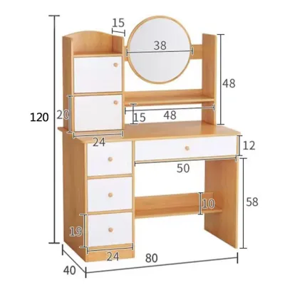 【24-hour shipping】Elegant White Dressing Table with LED Light Mirror and Storage Shelves Modern Bedroom Vanity with Free Standing Features Bedroom Storage Furniture COD