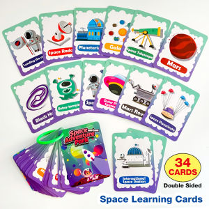 Montessori STEM Flash Card Solar System Flash Cards for Toddlers Kids Learning Flashcard & Montessori Pocket Cards for Astronomy Fans and Future Astronauts